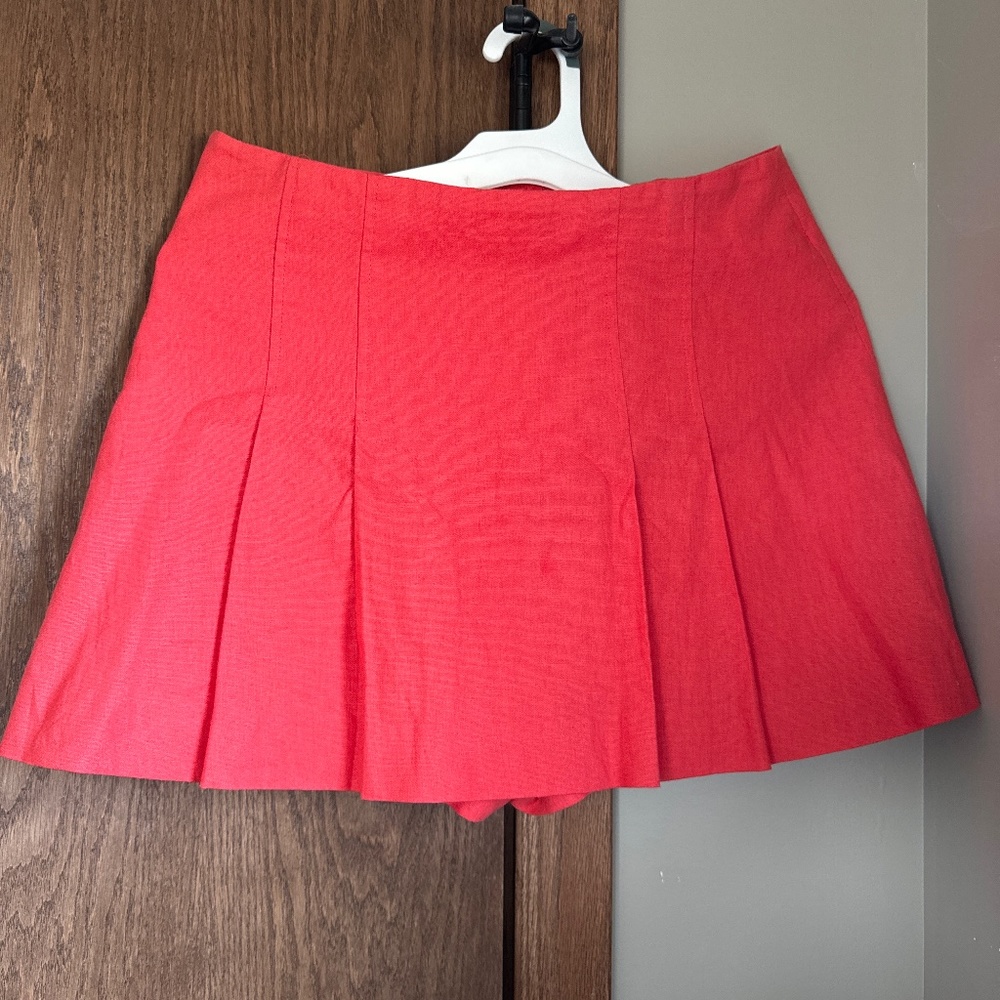 Zara Linen red skort